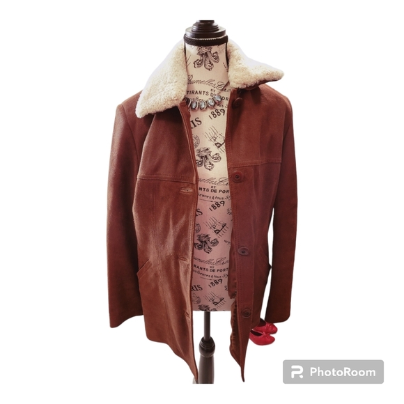 🌟Authentic Vintage Sherling/Leather Coat🌟 - Picture 5 of 8